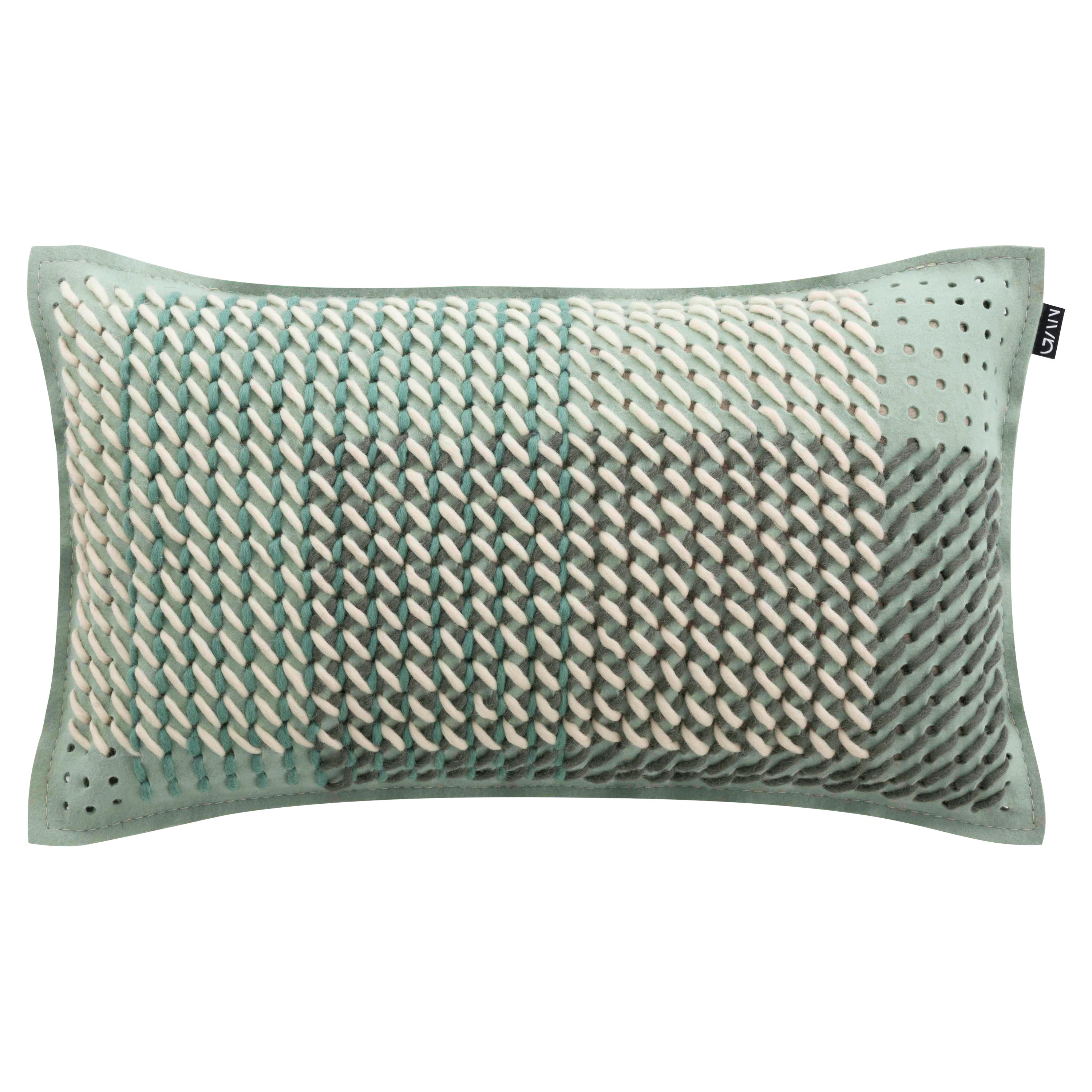 GAN Spaces Canevas Geo Large Pillow in Green by Charlotte Lancelot For Sale