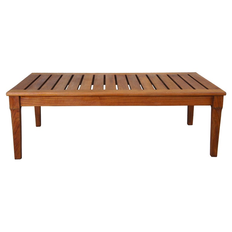 Restoration Hardware Indoor Outdoor Slatted Patio Coffee Cocktail Table at 1stDibs restoration