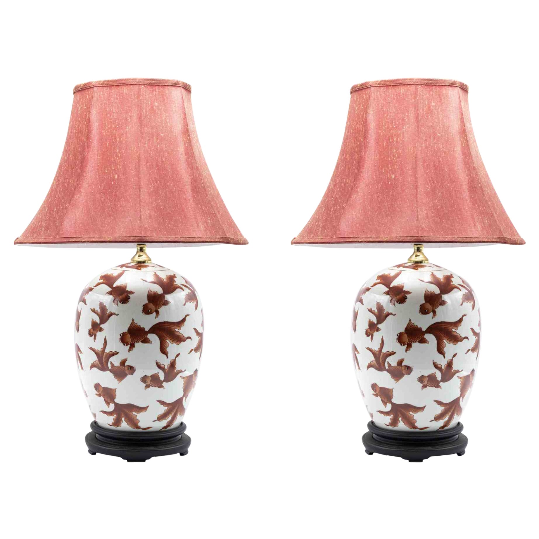 Red Fishes Lamps, Half of 20th Century For Sale