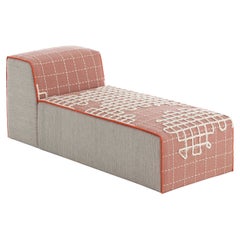 GAN Spaces Bandas Chaise Longue in A Pink with Wood Frame by Patricia Urquiola