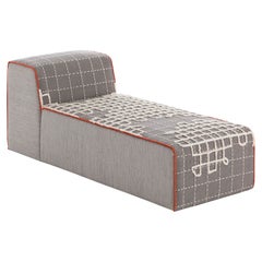 Gan Spaces Bandas Chaise Longue in a Grey with Wood Frame by Patricia Urquiola