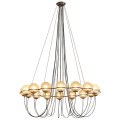 Elegant Large Chandelier in Metal and Glass