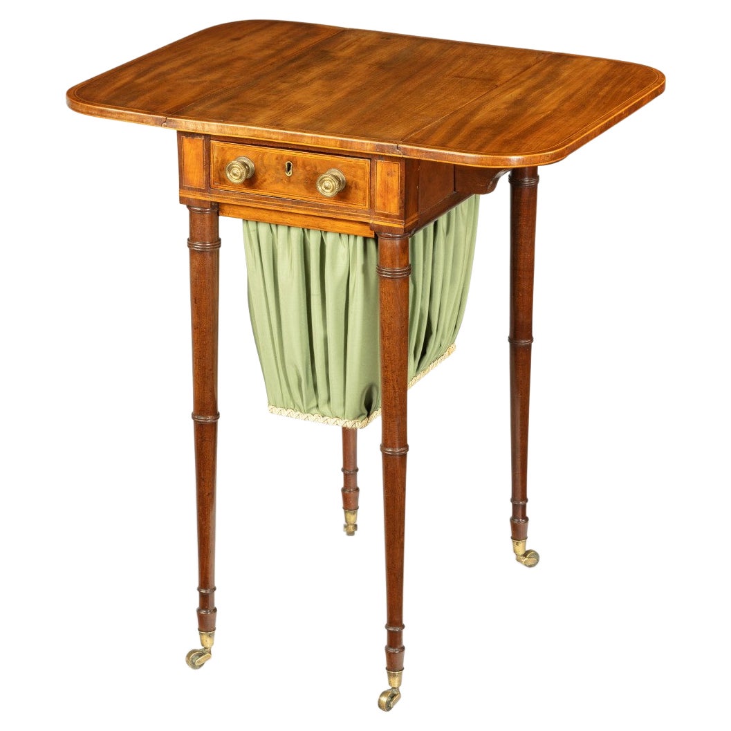 Elegant George III Mahogany Pembroke Sewing Table