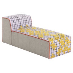 GAN Spaces Bandas Chaise Longue in C Yellow with Wood Frame by Patricia Urquiola