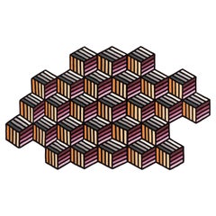 Kilim Technique Parquet Hexagon Large Rug in Orange by Front