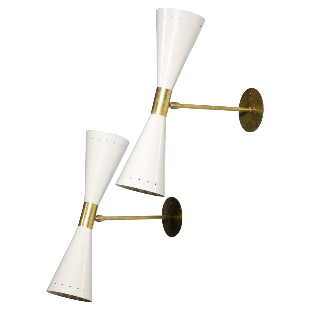 Modern Vintage Style Large White Diabolos "Tuba" Sconce ML136 For Sale