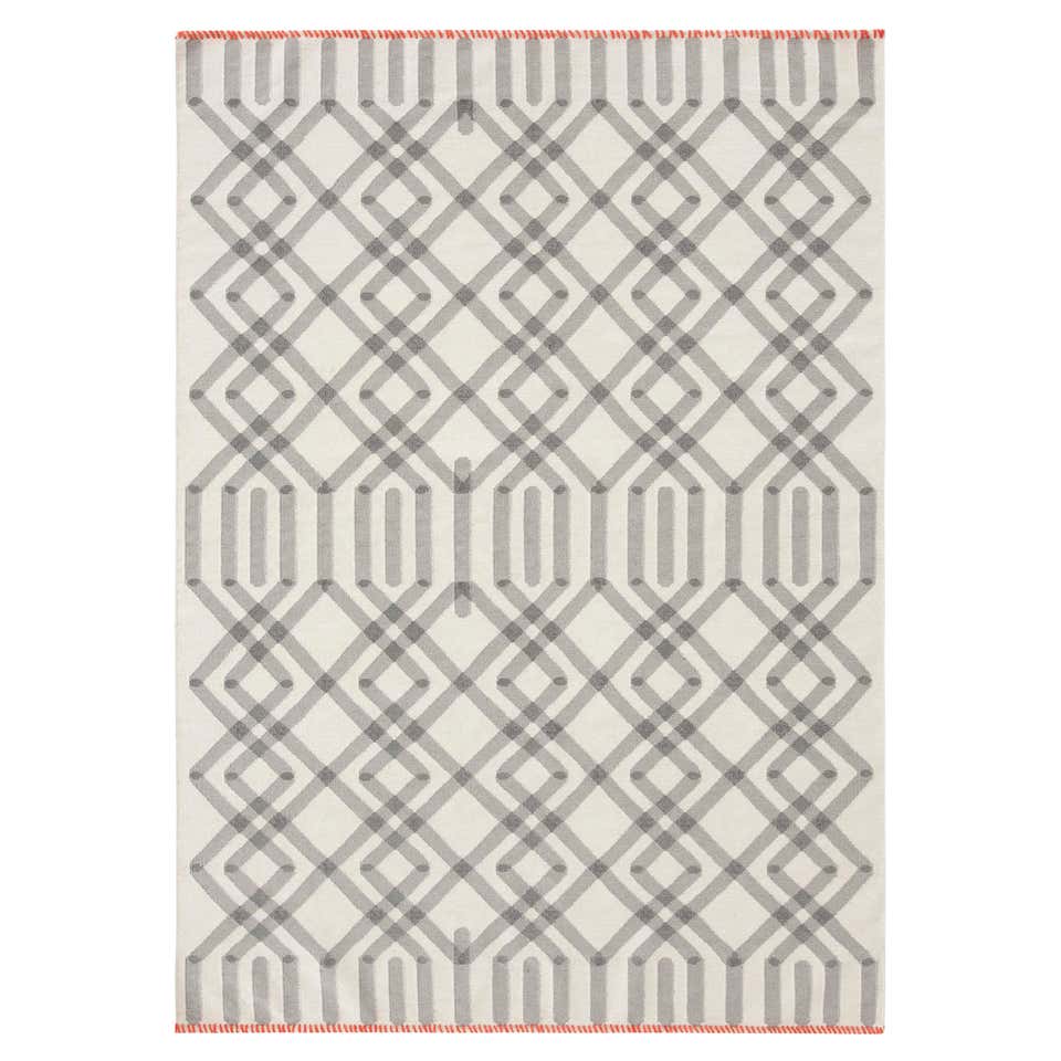 Large Modern Scandinavian/Swedish Geometric Rug in Gray and Pastel ...