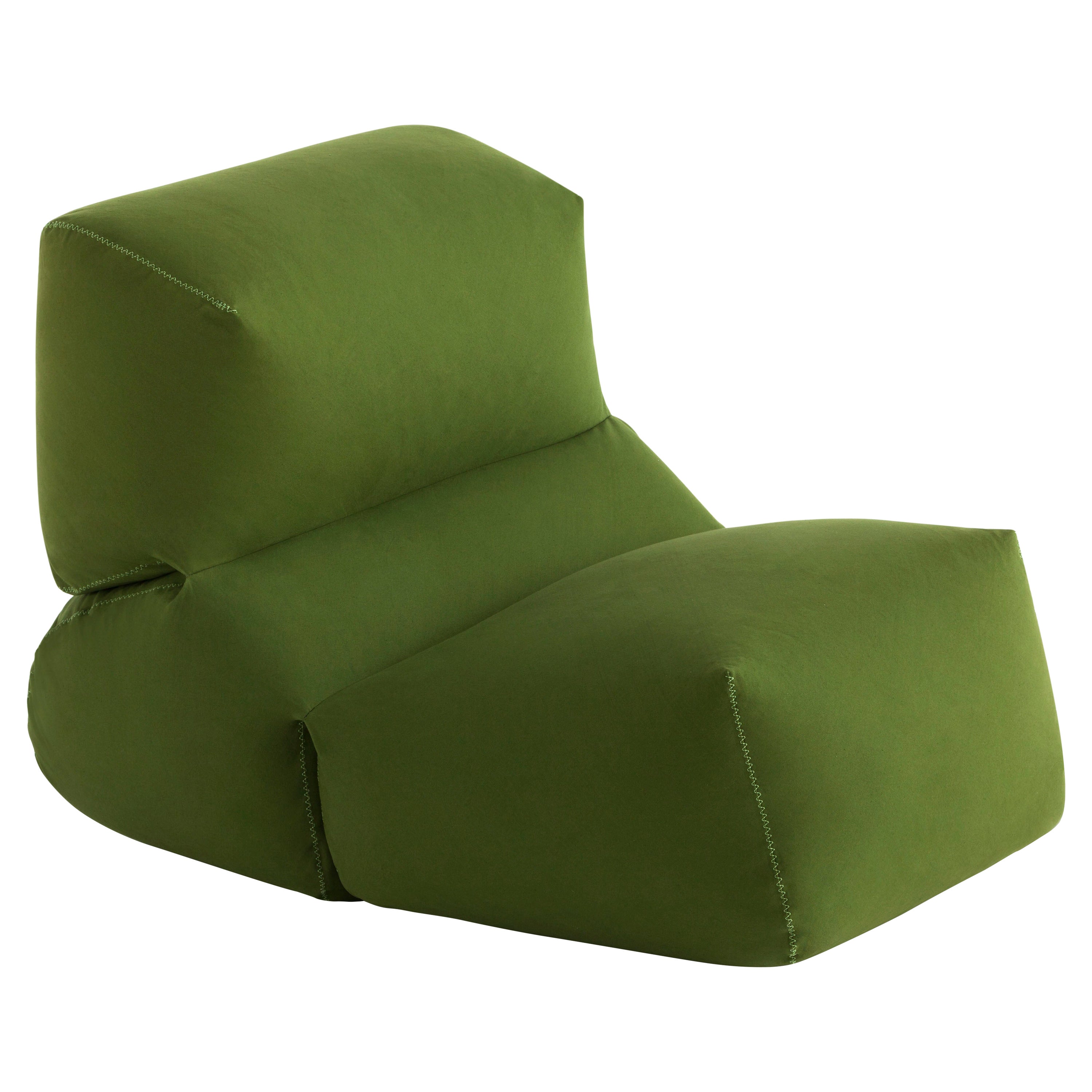 Fauteuil de salon GAN Rugs en coton souple à assise souple en vert de Kensaku Oshiro