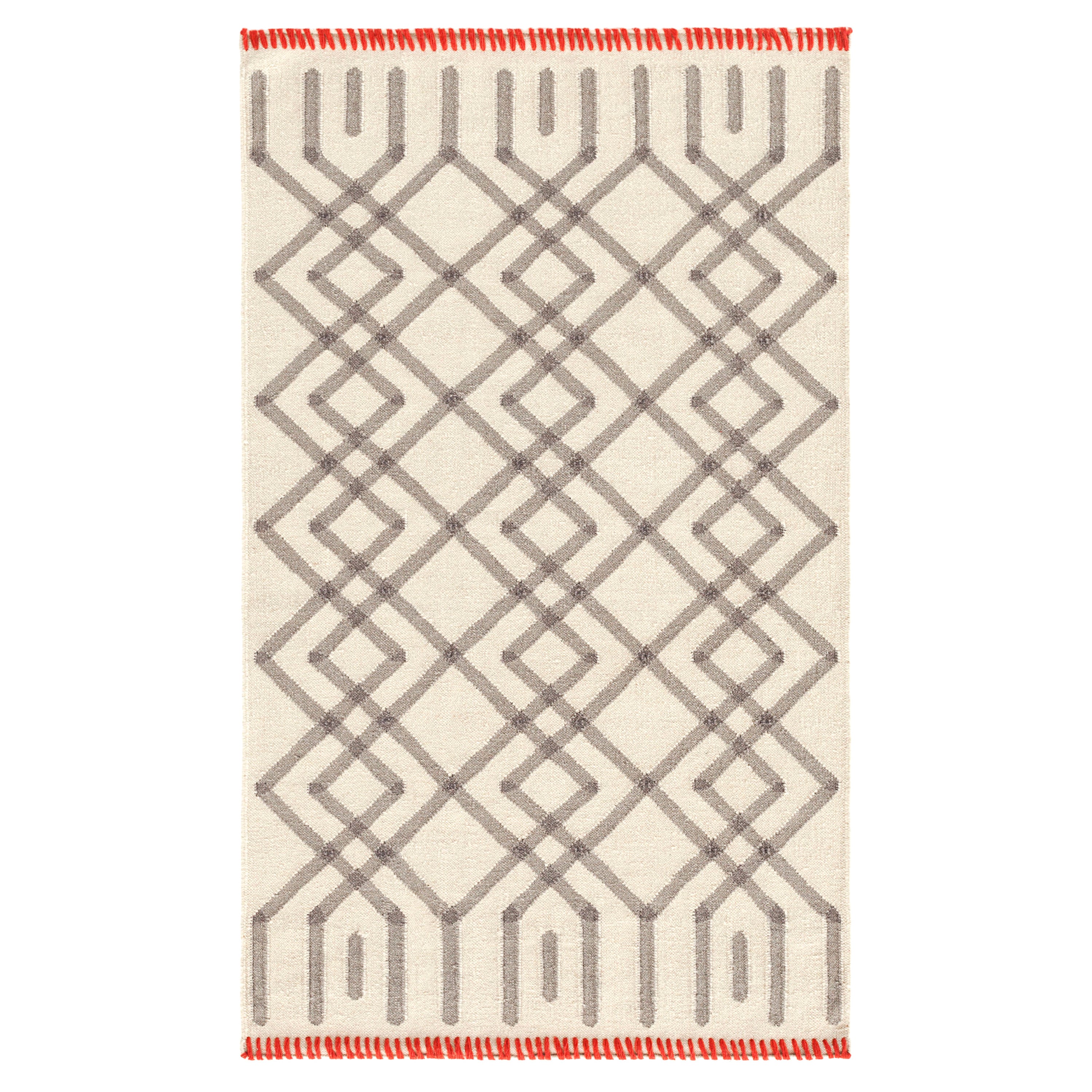 Kilim Technique Duna Small Rug in Grey by Odosdesign For Sale