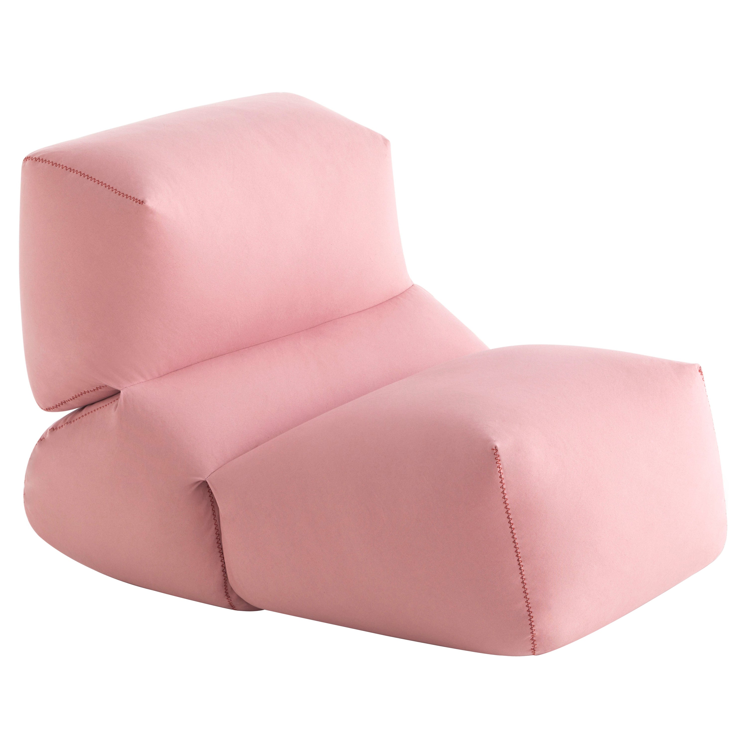 GAN Rugs Grapy Soft Seat Cotton Lounge Chair in Pink by Kensaku Oshiro For Sale