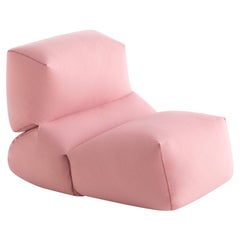 Fauteuil de salon GAN Rugs en coton souple à assise souple en rose de Kensaku Oshiro