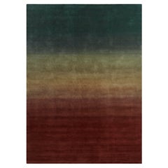 Hand Knotted Degradé Large Wool Rug in Petrol-Wine by Patricia Urquiola