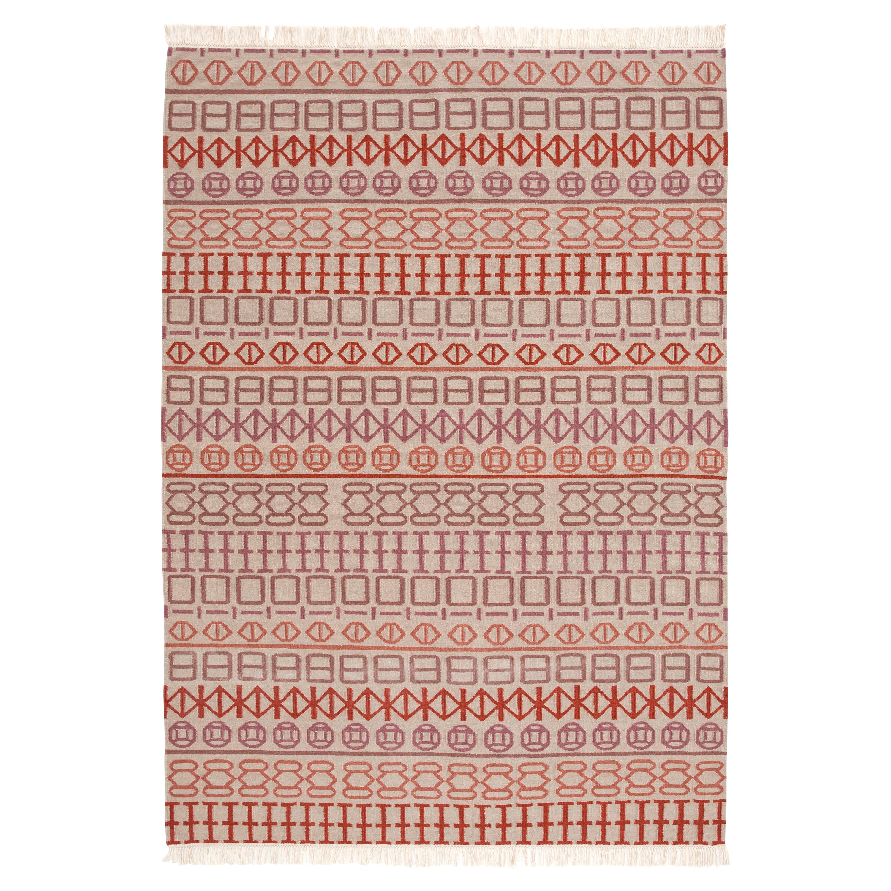 Kilim-Technik Naidu Medium Teppich in mehrfarbiger Farbe von Odosdesign im Angebot