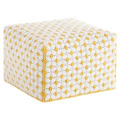 GAN Spaces Silaï Small Pouf in White by Charlotte Lancelot