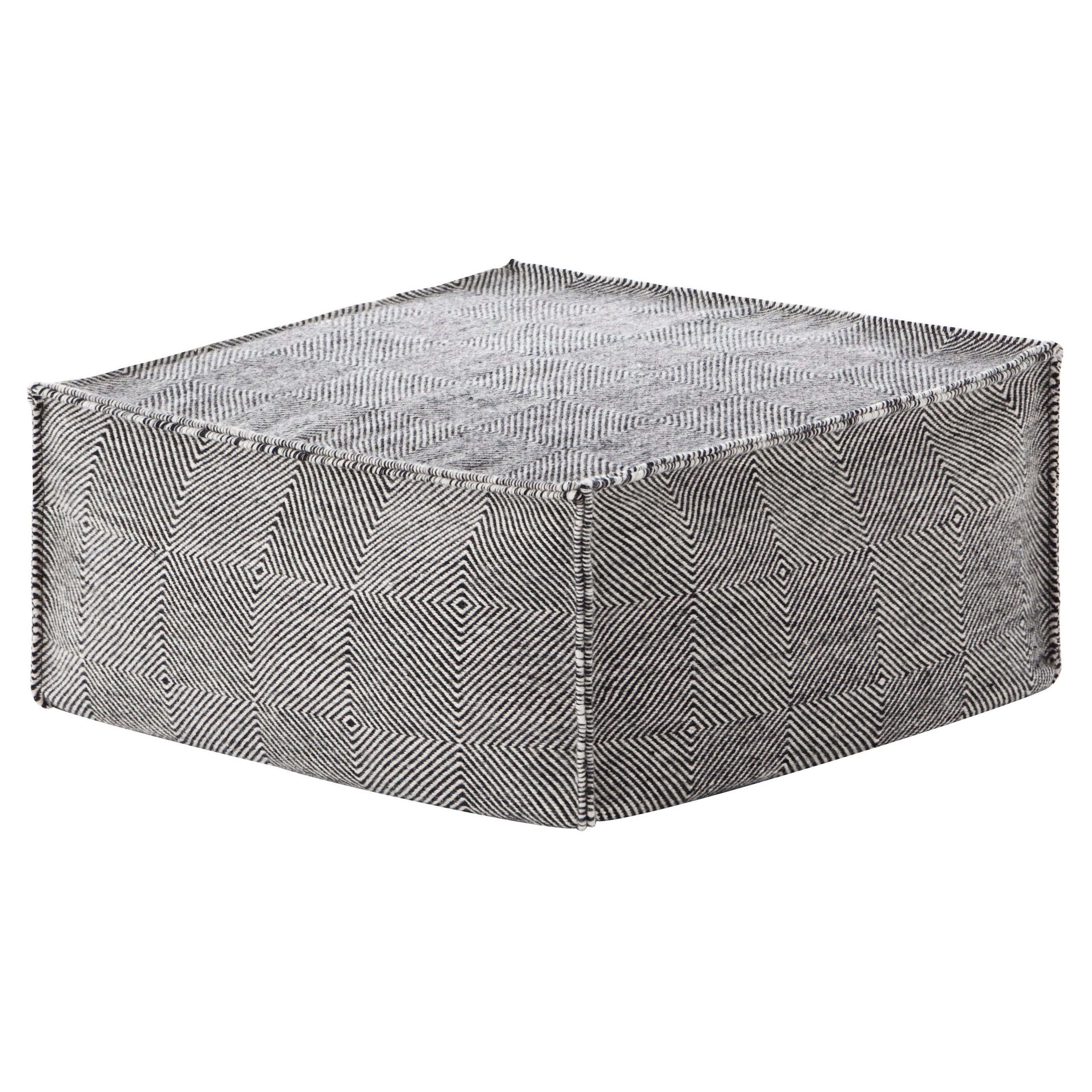 GAN Spaces Sail Square Pouf in Black by Héctor Serrano For Sale