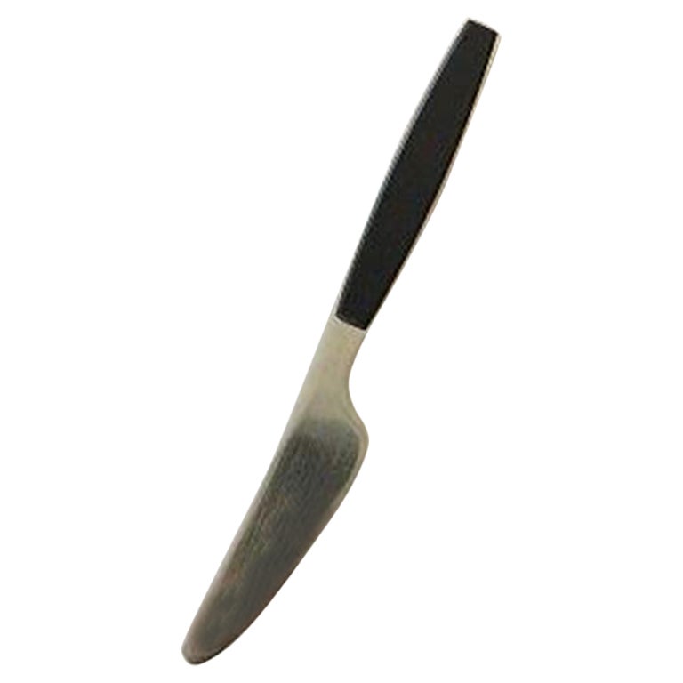 Georg Jensen Black Strata Stainless Steel Lunch Knife For Sale
