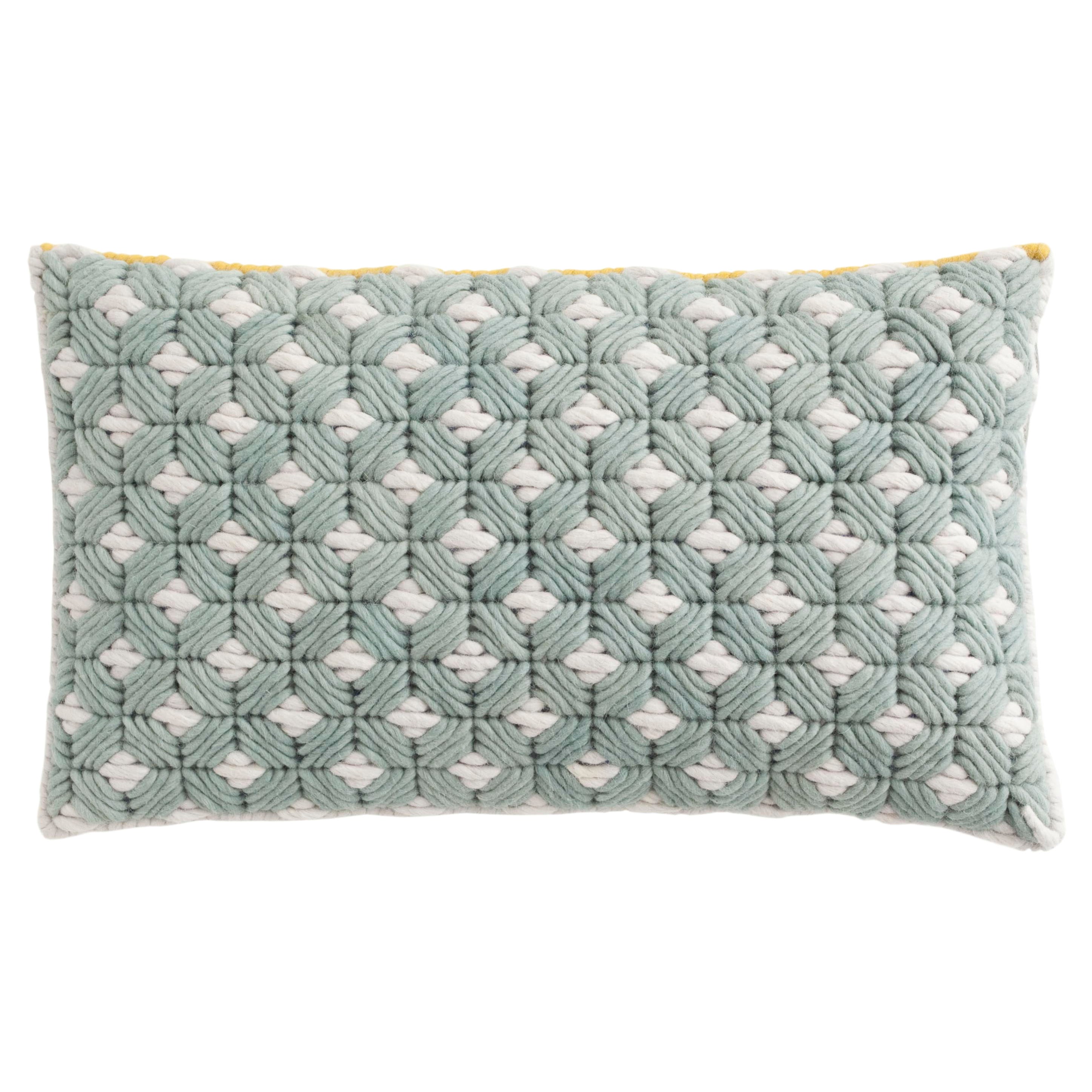 GAN Spaces Silaï Pillow in Celadon-Light Grey by Charlotte Lancelot For Sale