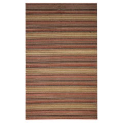 Used Modern Striped Rug Kilims Area Rug Red Wool Kilim Rug Wool Flat Carpet