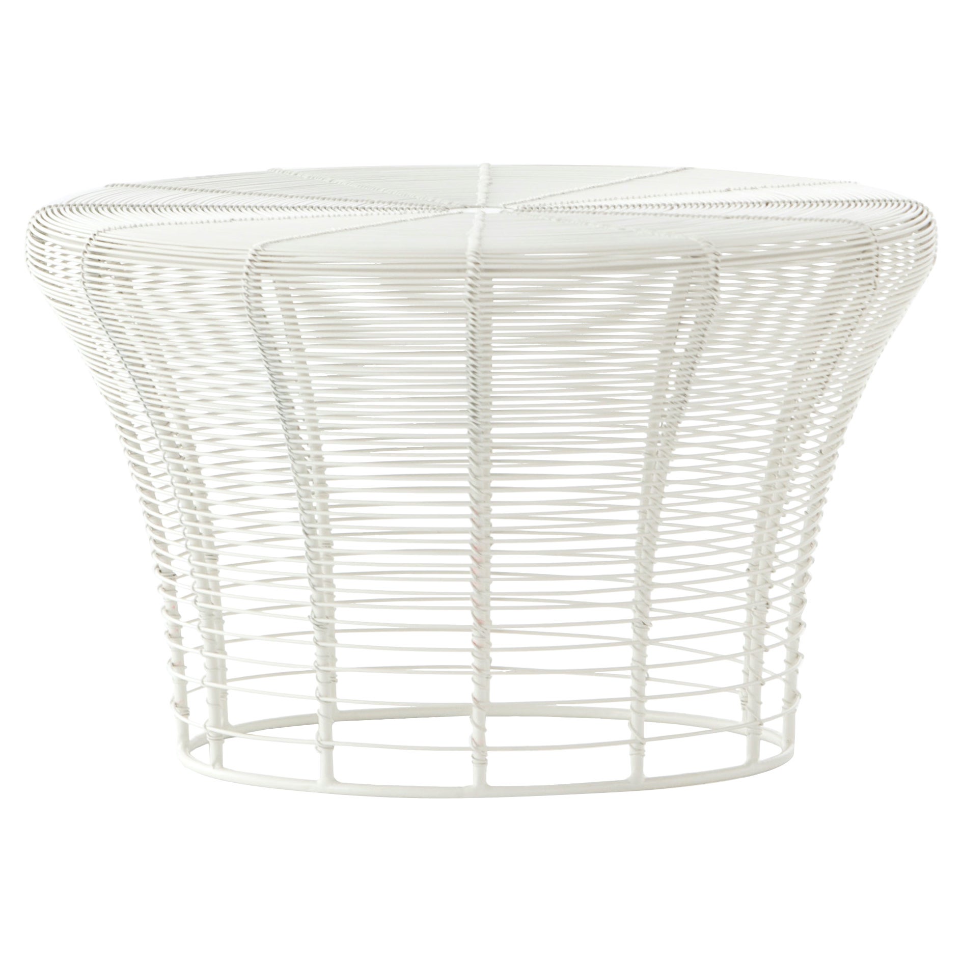 GAN Rugs Aram Low Stool with Stainless Steel Wire in White by Nendo For Sale