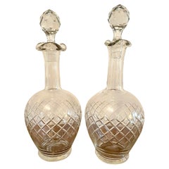 Pair of Edwardian Cut Glass Decanters