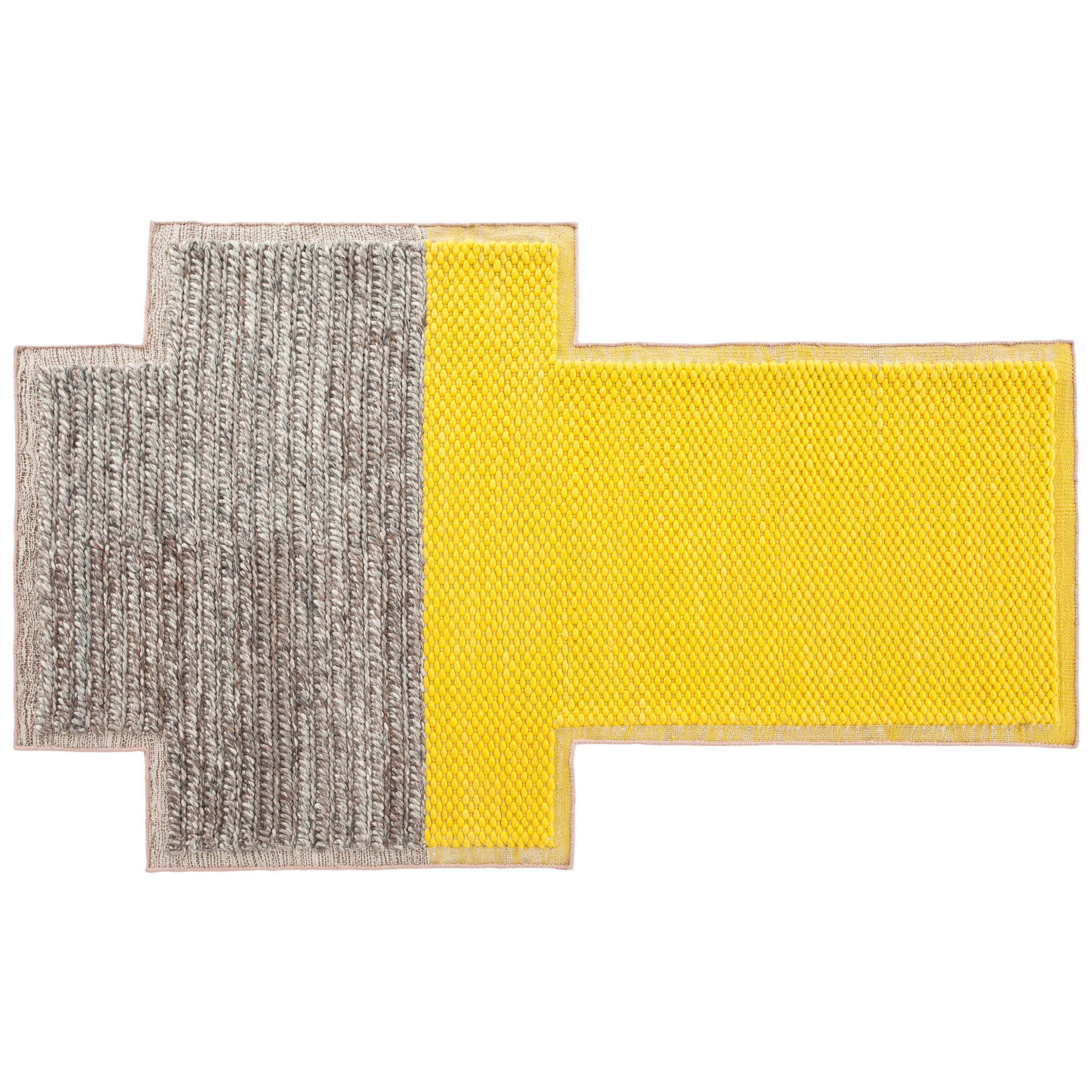 GAN Mangas Space Medium Rectangular Rug Plait in Yellow by Patricia Urquiola