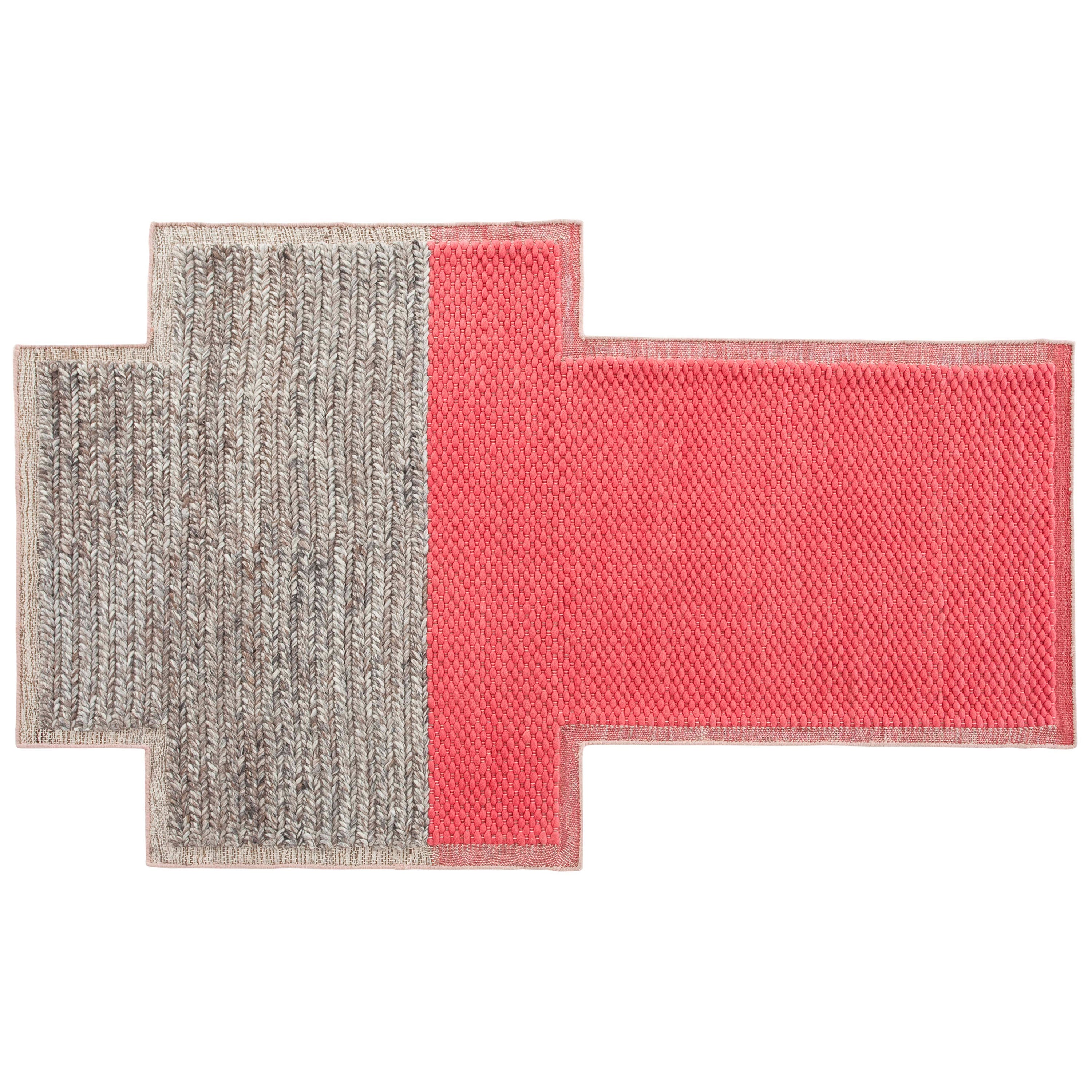 GAN Mangas Space Large Rectangular Rug Plait in Coral by Patricia Urquiola For Sale