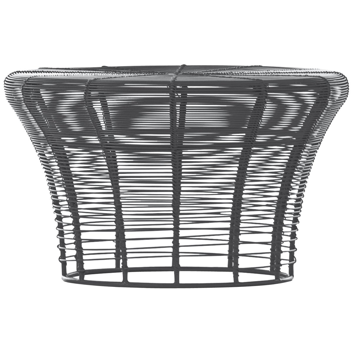 GAN Rugs Aram Low Stool with Stainless Steel Wire in Anthracite by Nendo