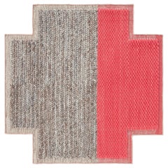 GAN Mangas Space Small Square Rug Plait in Coral by Patricia Urquiola