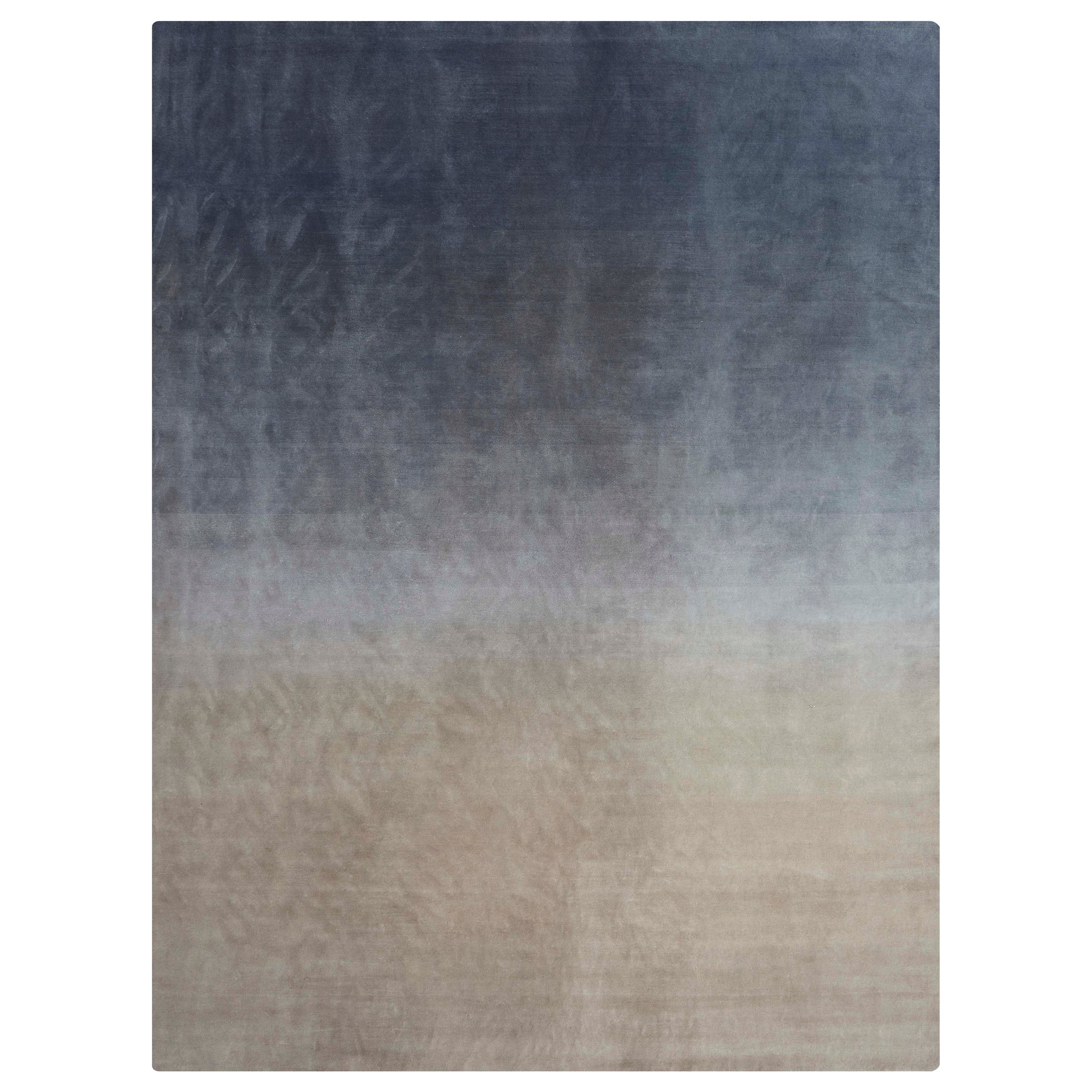 Hand Knotted Degradé Small Wool Rug in Beige-Gray by Patricia Urquiola For Sale