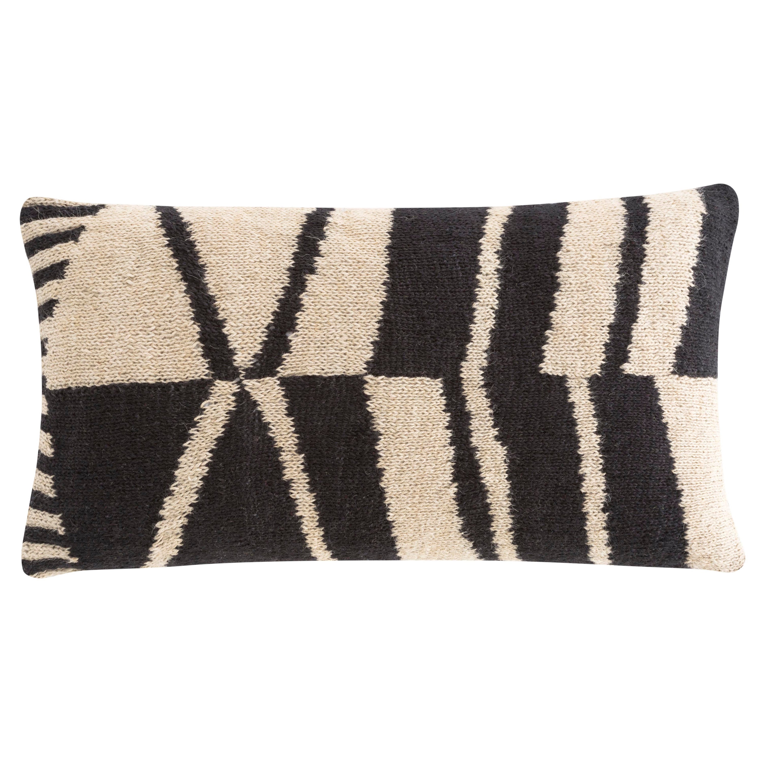 GAN Spaces Rustic Chic Geo Pillow in Black and White by Sandra Figuerola  For Sale at 1stDibs