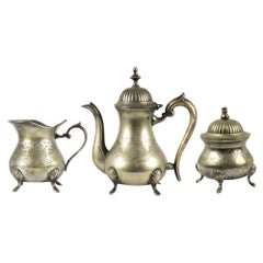 Antique Brass Tea Set, Early 20th Century