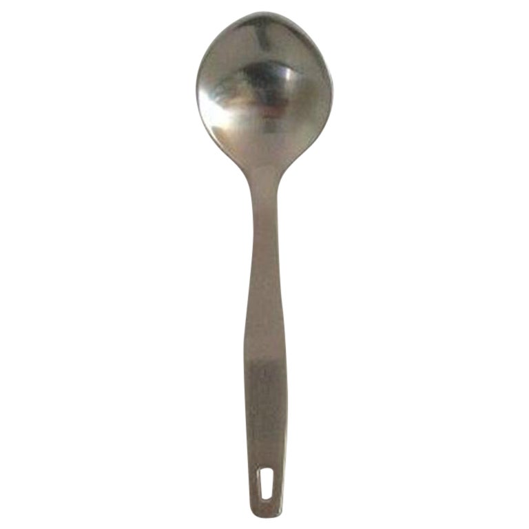 Georg Jensen Stainless Holiday II Soup Spoon For Sale
