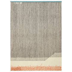 Hand Loom Technique Backstitch Calm Small Rug in Brick Color by Raw-Edges