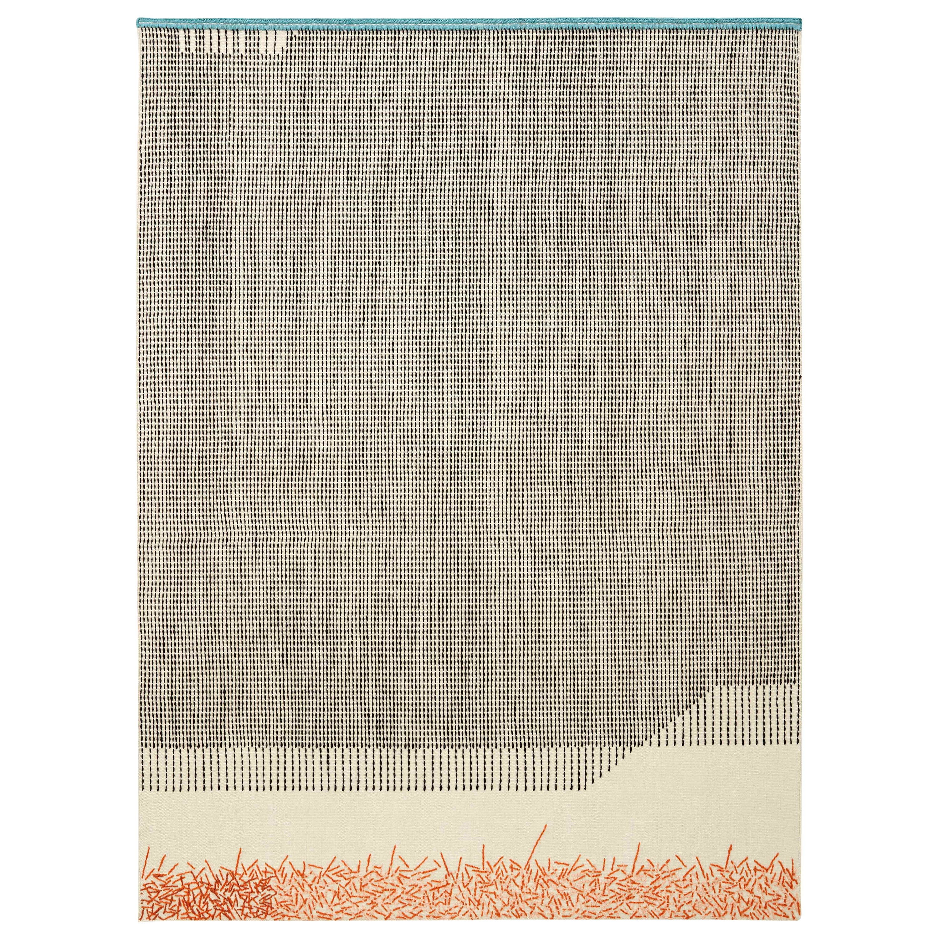 Hand Loom Technique Backstitch Calm Large Rug in Brick Color by Raw-Edges For Sale