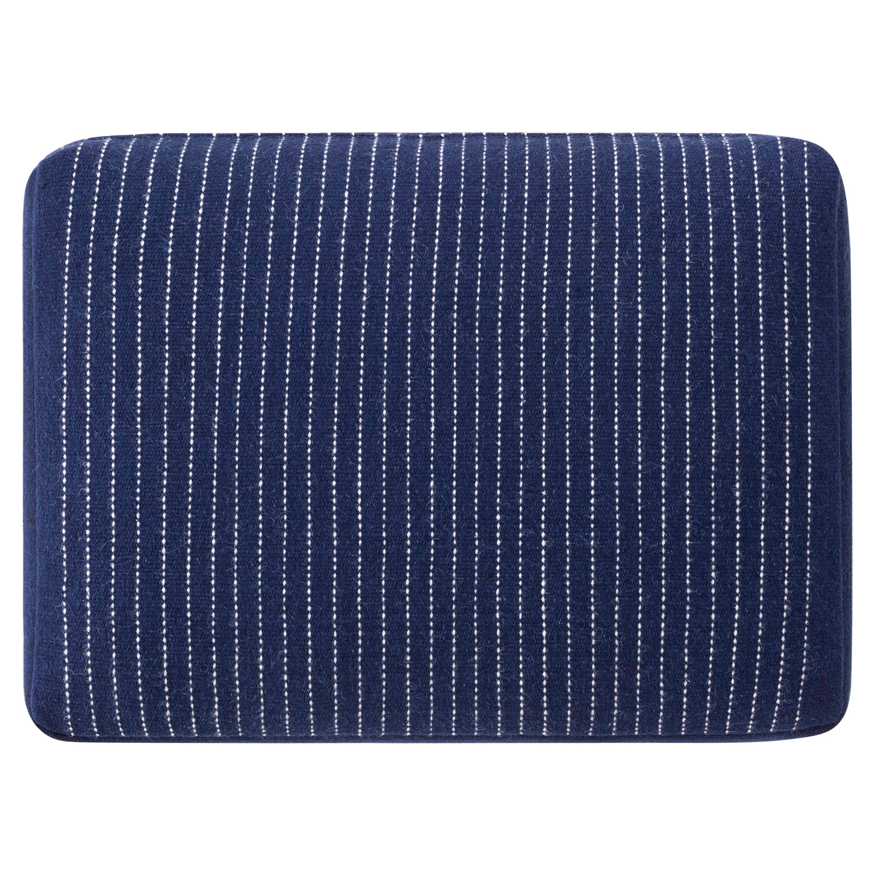 GAN Spaces Lan Large Cushion with Wool in Indigo by Neri&Hu For Sale