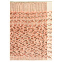 Hand Loom Technique Backstitch Busy Small Rug in Brick Color by Raw-Edges