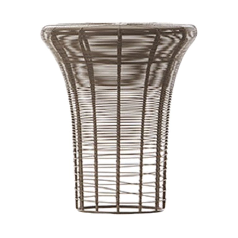 GAN Rugs Aram High Stool with Stainless Steel Wire in Bronze by Nendo