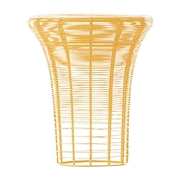 GAN Rugs Aram High Stool with Stainless Steel Wire in Mustard by Nendo