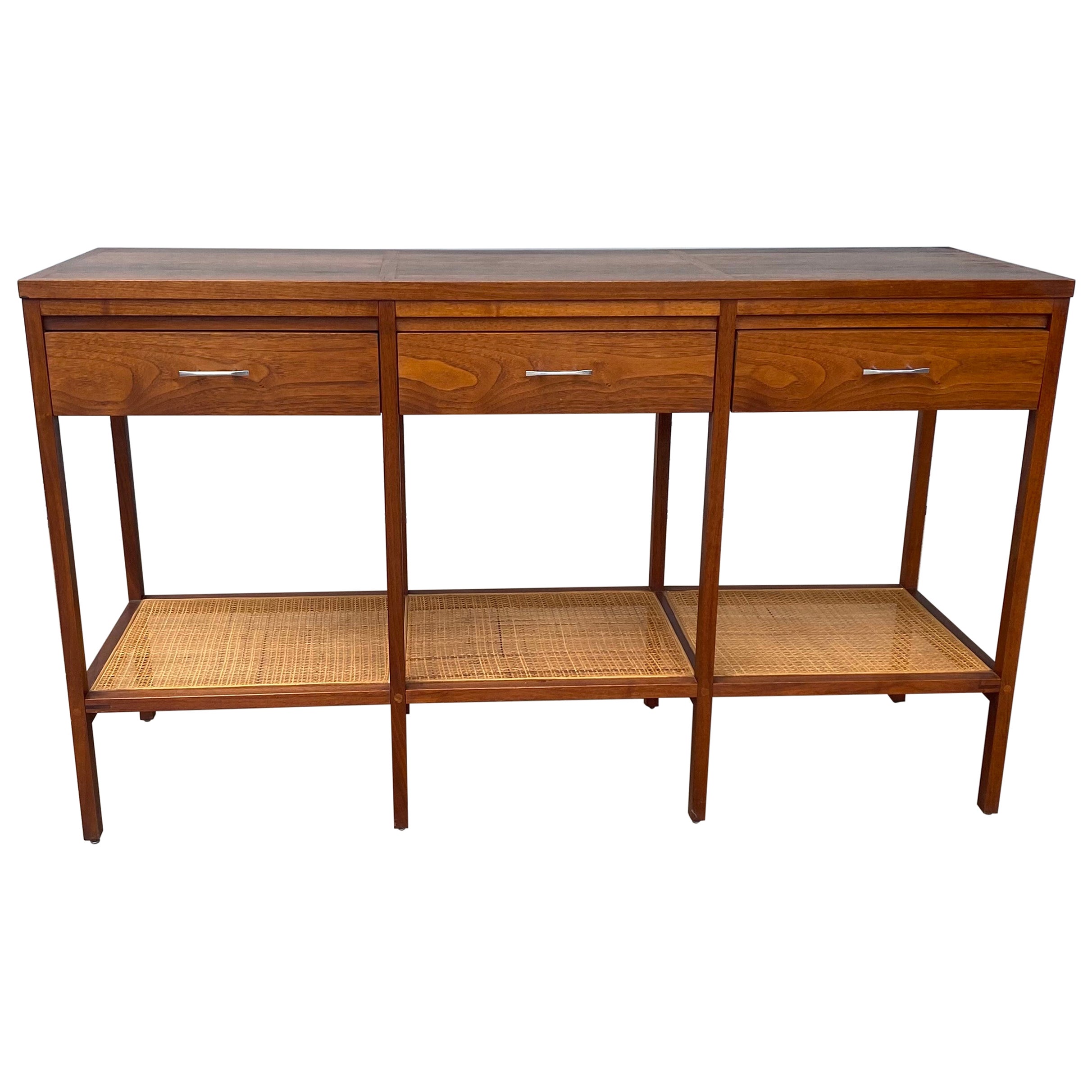 Stunning Rosewood and Cane Console Table, Paul McCobb for Lane / Delineator