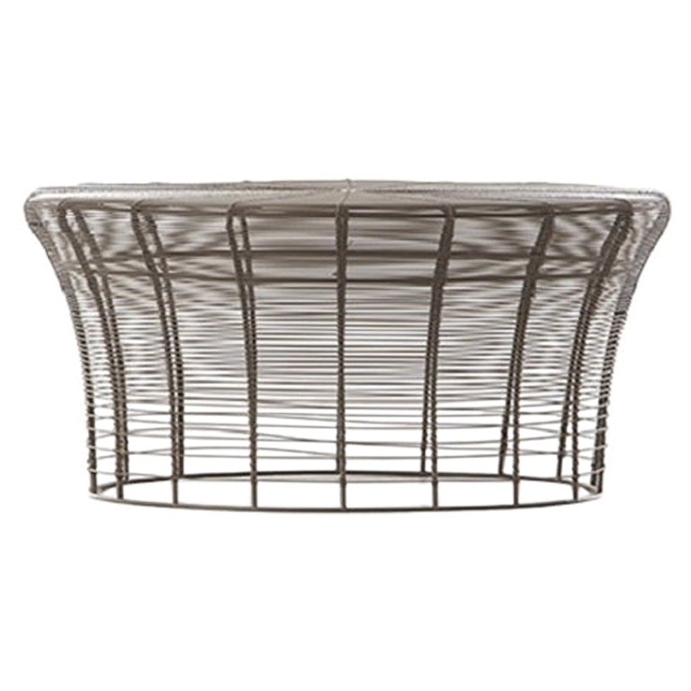 GAN Rugs Aram Low Table with Stainless Steel Wire in Bronze by Nendo For Sale