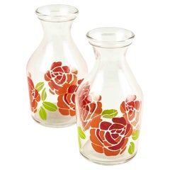 Vintage Pair of Glass Vases, Italy, 1970s