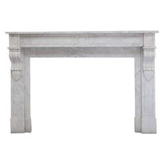 Antique 19th Century Louis Phillipe Carrara Marble Fireplace Mantel