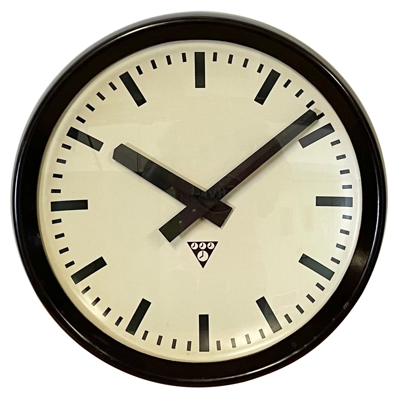 Industrial Factory Wall Clock, 1950s at 1stDibs