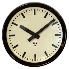 Industrial Bakelite Factory Wall Clock from Pragotron, 1960s