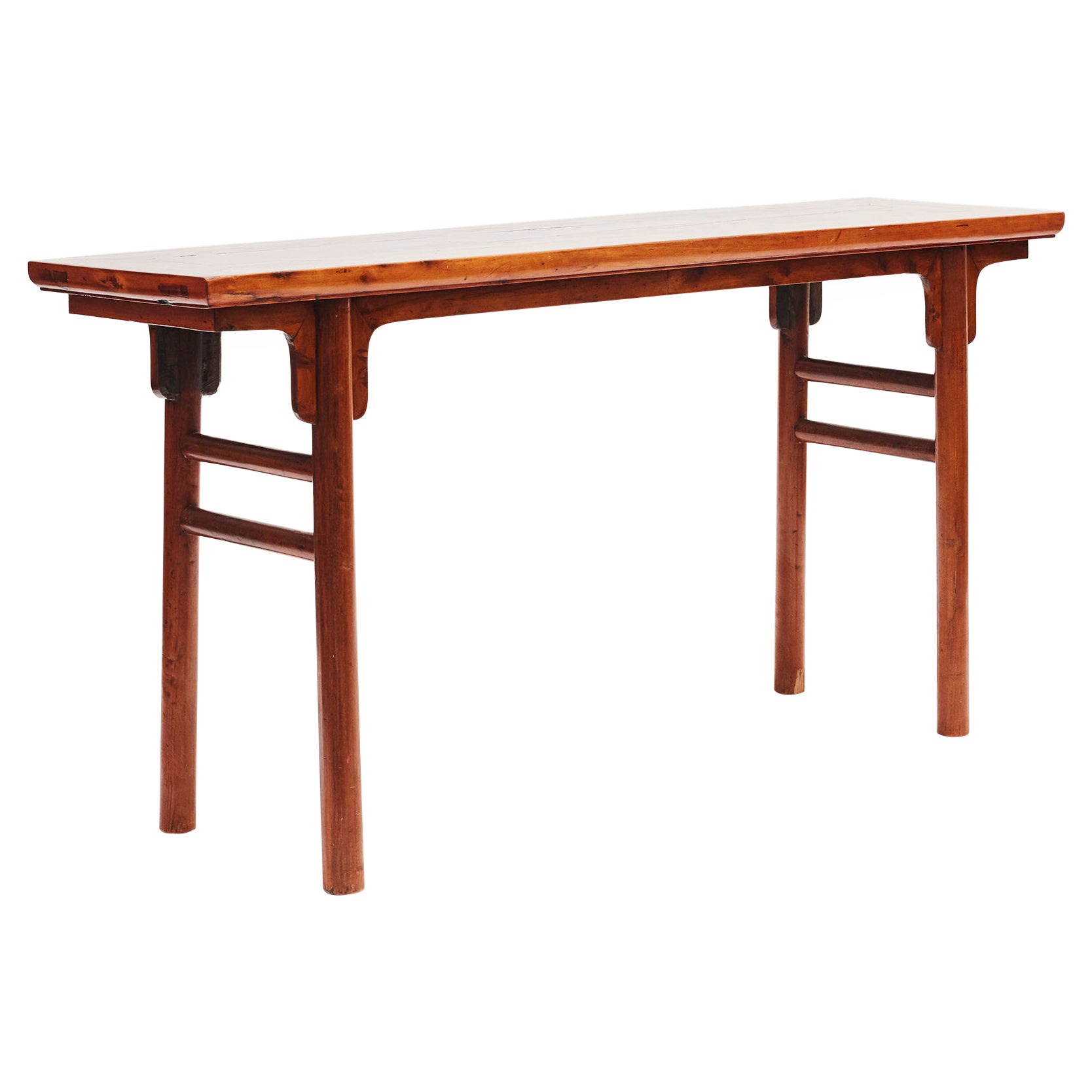 19th Century Chinese Ming Style Peach Wood Altar Table