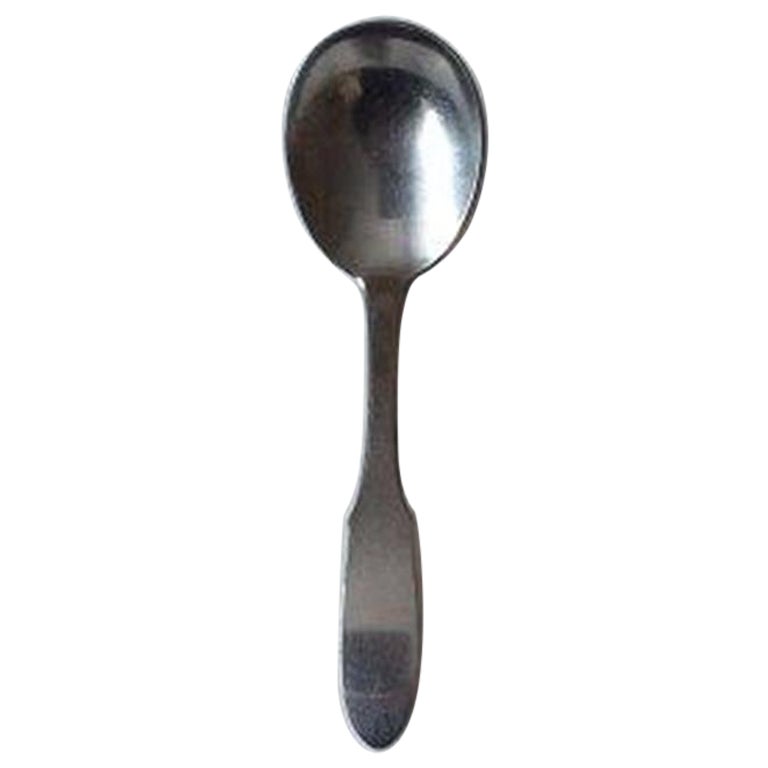 Georg Jensen Stainless Matte "Mitra" Jam Spoon For Sale