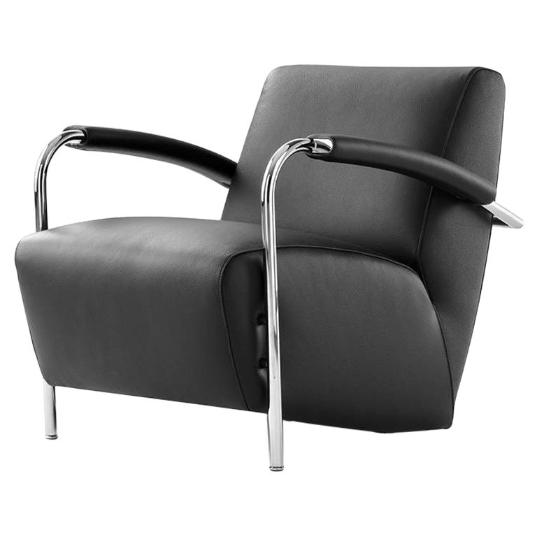 Scylla Armchair by Leolux, Bauhaus Inspired, Upholstered in Leather For Sale