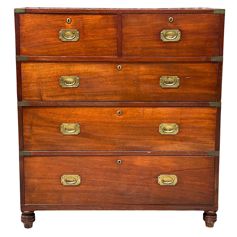Irish Regency Mahogany Campaign Chest at 1stDibs