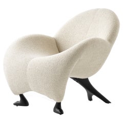 Papageno Chair by Leolux Upholstered in Bouclé Fabric 'Monza 00'