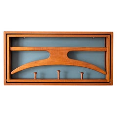 Danish Modern Hoff and Ostergaard Wall-Mount Teak Valet for Illums Bolighus